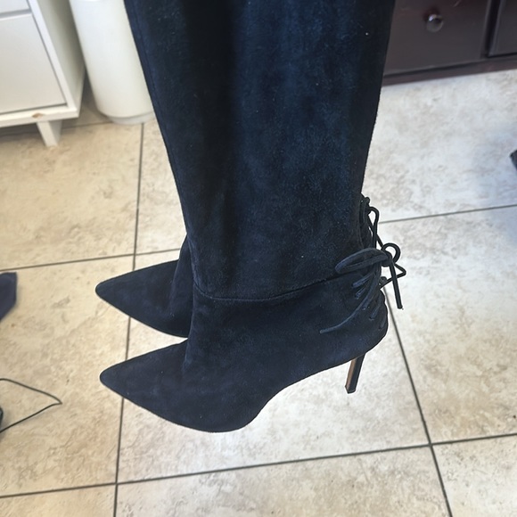 Pour la victoire caterina black suede leather stiletto thigh high boots NO OFFER - Picture 12 of 15